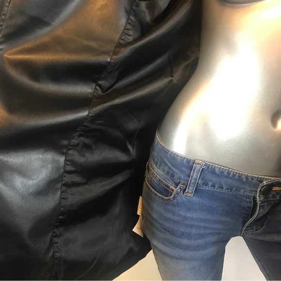 Promod Black Trench Style Long Jacket US 8 Medium - Picture 11 of 16